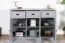 Commode Segnas 01 gris | 88 x 130 x 43 cm | Style maison de campagne, 3 portes, 3 tiroirs