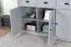 Commode Segnas 01 gris | 88 x 130 x 43 cm | Style maison de campagne, 3 portes, 3 tiroirs