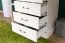 Commode Badile 13 | Pin blanc & marron | 5 tiroirs | Style campagne | 98 x 57 x 46 cm