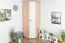 Armoire d’angle enfant Benjamin 20 | 1 porte battante | 5 étagères, 3 tringles | Hêtre/Blanc | 236 x 86 x 86 cm