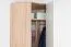 Armoire d’angle enfant Benjamin 20 | 1 porte battante | 5 étagères, 3 tringles | Hêtre/Blanc | 236 x 86 x 86 cm