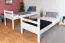 Lits superposés pour adultes "Easy Premium Line" K17/n, Hauteur 174 cm, hêtre massif laqué blanc, Surface de couchage 90 x 200 cm, séparable, grand espace entre les lits