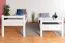 Lits superposés pour adultes "Easy Premium Line" K17/n, Hauteur 174 cm, hêtre massif laqué blanc, Surface de couchage 90 x 200 cm, séparable, grand espace entre les lits