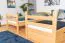 Lits superposés / lit à étage 90 x 200 cm pour enfants "Easy Premium Line" K17/n avec 2 tiroirs et 2 caches, en hêtre massif laqué naturel, divisible