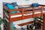 Lit mezzanine enfant 90 x 200 cm | Easy Premium Line K22/n | Hêtre massif teinte cerise | Séparable