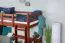 Lit mezzanine enfant 90 x 200 cm | Easy Premium Line K22/n | Hêtre massif teinte cerise | Séparable