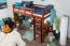 Lit mezzanine enfant 90 x 200 cm | Easy Premium Line K22/n | Hêtre massif teinte cerise | Séparable