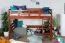 Lit mezzanine enfant 90 x 200 cm | Easy Premium Line K22/n | Hêtre massif teinte cerise | Séparable