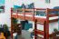 Lit mezzanine enfant 90 x 200 cm | Easy Premium Line K22/n | Hêtre massif teinte cerise | Séparable