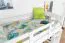 Lit mezzanine pour adultes "Easy Premium Line" K22/n, hêtre massif blanc - Couchage : 90 x 190 cm