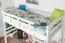 Lit mezzanine pour adultes "Easy Premium Line" K22/n, hêtre massif blanc - Couchage : 90 x 190 cm