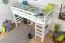 Lit mezzanine pour adultes "Easy Premium Line" K22/n, hêtre massif blanc - Couchage : 90 x 190 cm