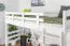 Lit mezzanine pour adultes "Easy Premium Line" K22/n, hêtre massif blanc - Couchage : 90 x 190 cm