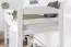 Lit mezzanine pour adultes "Easy Premium Line" K22/n, hêtre massif blanc - Couchage : 90 x 190 cm