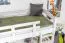 Lit mezzanine pour adultes "Easy Premium Line" K22/n, hêtre massif blanc - Couchage : 90 x 190 cm