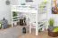 Lit mezzanine pour adultes "Easy Premium Line" K22/n, hêtre massif blanc - Couchage : 90 x 190 cm