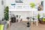 Lit mezzanine pour adultes "Easy Premium Line" K22/n, hêtre massif blanc - Couchage : 90 x 190 cm
