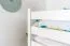 Lit mezzanine pour adultes "Easy Premium Line" K22/n, hêtre massif blanc - Couchage : 90 x 190 cm
