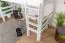 Lit mezzanine pour adultes "Easy Premium Line" K22/n, hêtre massif blanc - Couchage : 90 x 190 cm