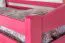Lit mezzanine 90 x 200 cm, "Easy Premium Line" K22/n, bois de hêtre massif laqué rose, divisible
