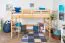 Lit mezzanine "Easy Premium Line" K23/n, hêtre massif laqué naturel, divisible - Surface de couchage : 120 x 190 cm