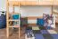 Lit mezzanine "Easy Premium Line" K23/n, hêtre massif laqué naturel, divisible - Surface de couchage : 120 x 190 cm