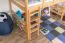 Lit mezzanine "Easy Premium Line" K23/n, hêtre massif laqué naturel, divisible - Surface de couchage : 120 x 190 cm