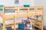 Lit mezzanine "Easy Premium Line" K23/n, hêtre massif laqué naturel, divisible - Surface de couchage : 120 x 190 cm
