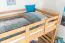 Lit mezzanine "Easy Premium Line" K23/n, hêtre massif laqué naturel, divisible - Surface de couchage : 120 x 190 cm