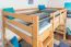 Lit mezzanine "Easy Premium Line" K23/n, hêtre massif laqué naturel, divisible - Surface de couchage : 120 x 190 cm