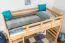 Lit mezzanine "Easy Premium Line" K23/n, hêtre massif laqué naturel, divisible - Surface de couchage : 120 x 190 cm