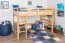 Lit mezzanine "Easy Premium Line" K23/n, hêtre massif laqué naturel, divisible - Surface de couchage : 120 x 190 cm