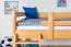 Lit mezzanine "Easy Premium Line" K23/n, hêtre massif laqué naturel, divisible - Surface de couchage : 120 x 190 cm