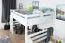 Lit mezzanine 160 x 190 cm pour adultes "Easy Premium Line" K23/n, hêtre massif laqué blanc, divisible