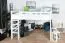 Lit mezzanine 160 x 190 cm pour adultes "Easy Premium Line" K23/n, hêtre massif laqué blanc, divisible