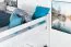 Lit mezzanine 160 x 190 cm pour adultes "Easy Premium Line" K23/n, hêtre massif laqué blanc, divisible