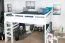 Lit mezzanine 160 x 190 cm pour adultes "Easy Premium Line" K23/n, hêtre massif laqué blanc, divisible