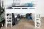 Lit mezzanine 160 x 190 cm pour adultes "Easy Premium Line" K23/n, hêtre massif laqué blanc, divisible