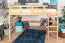 Lit mezzanine 160 x 190 cm "Easy Premium Line" K23/n, hêtre massif laqué naturel, divisible