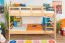 Lits superposés / Lit à étage 120 x 190 cm pour enfants "Easy Premium Line" K24/n, tête et pied de lit droits, en hêtre massif verni naturel, convertibles