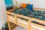 Lits superposés / Lit à étage 120 x 190 cm pour enfants "Easy Premium Line" K24/n, tête et pied de lit droits, en hêtre massif verni naturel, convertibles