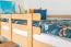 Lits superposés / Lit à étage 120 x 190 cm pour enfants "Easy Premium Line" K24/n, tête et pied de lit droits, en hêtre massif verni naturel, convertibles
