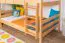 Lits superposés / Lit à étage 120 x 190 cm pour enfants "Easy Premium Line" K24/n, tête et pied de lit droits, en hêtre massif verni naturel, convertibles