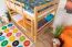 Lits superposés / Lit à étage 120 x 190 cm pour enfants "Easy Premium Line" K24/n, tête et pied de lit droits, en hêtre massif verni naturel, convertibles