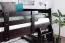 Lit superposé divisible 120 x 200 cm K24/n | Hêtre massif laqué chocolat | Tête et pied droits | Easy Premium Line