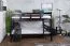 Lit superposé divisible 120 x 200 cm K24/n | Hêtre massif laqué chocolat | Tête et pied droits | Easy Premium Line