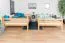 Lits superposés 140 x 190 cm pour adultes "Easy Premium Line" K24/n, tête et pied de lit droits, hêtre massif laqué naturel, convertibles