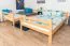Lits superposés 140 x 190 cm pour adultes "Easy Premium Line" K24/n, tête et pied de lit droits, hêtre massif laqué naturel, convertibles