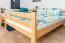 Lits superposés 140 x 190 cm pour adultes "Easy Premium Line" K24/n, tête et pied de lit droits, hêtre massif laqué naturel, convertibles