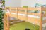 Lits superposés 140 x 200 cm pour adultes "Easy Premium Line" K24/n, tête et pied de lit droits, hêtre massif laqué naturel, séparable